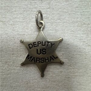 Silver Deputy US Marshal Star Charm Pendant Sterling 925